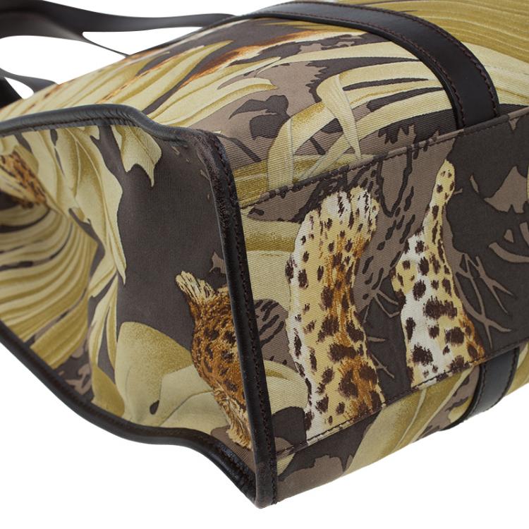 Pre Owned Salvatore Ferragamo Multicolor Printed Canvas and Leather Tote