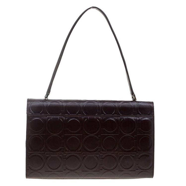 مملوكة مسبقًا Salvatore Ferragamo Brown Leather Signature Shoulder Bag