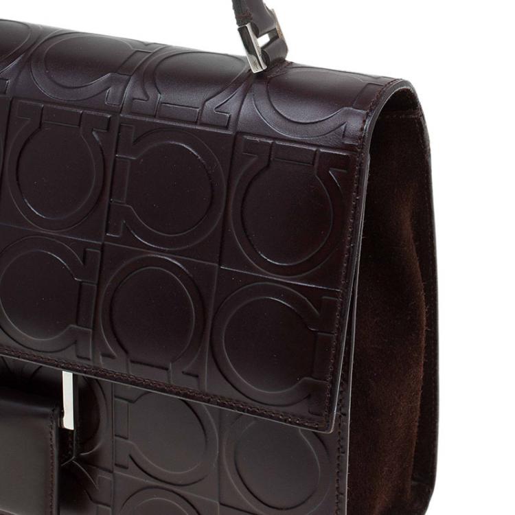 مملوكة مسبقًا Salvatore Ferragamo Brown Leather Signature Shoulder Bag