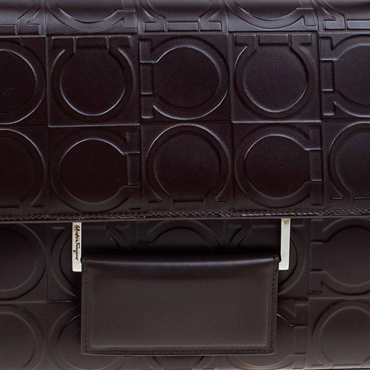 مملوكة مسبقًا Salvatore Ferragamo Brown Leather Signature Shoulder Bag