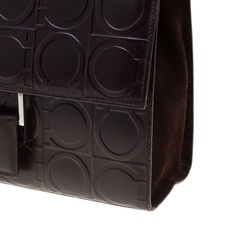 مملوكة مسبقًا Salvatore Ferragamo Brown Leather Signature Shoulder Bag