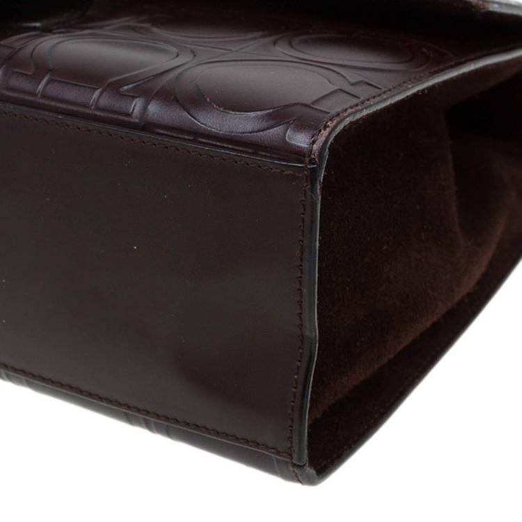 مملوكة مسبقًا Salvatore Ferragamo Brown Leather Signature Shoulder Bag