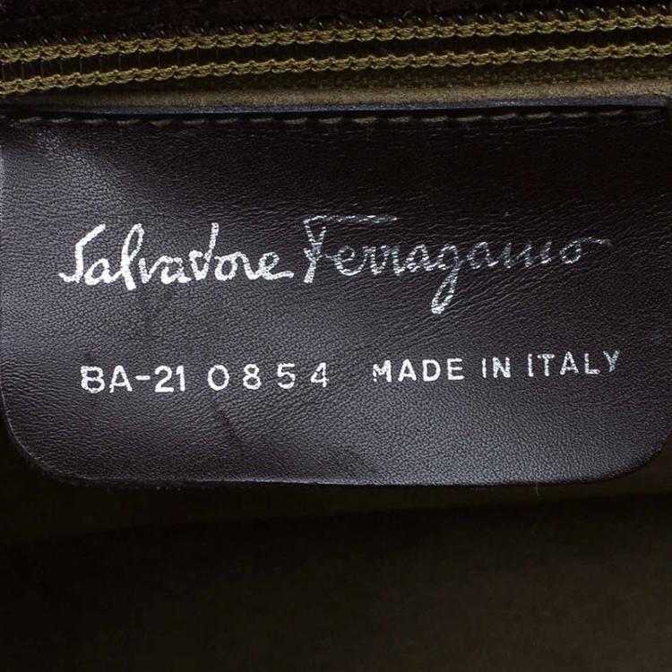 مملوكة مسبقًا Salvatore Ferragamo Brown Leather Signature Shoulder Bag