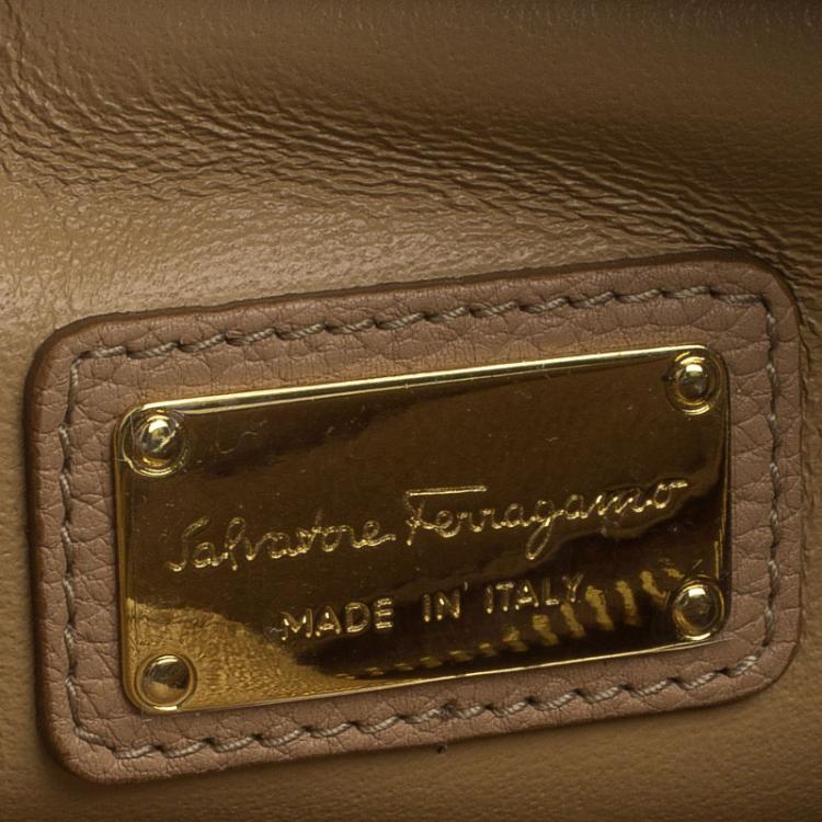 مملوكة مسبقًا Salvatore Ferragamo Beige Leather Medium Sofia Top Handle Bag