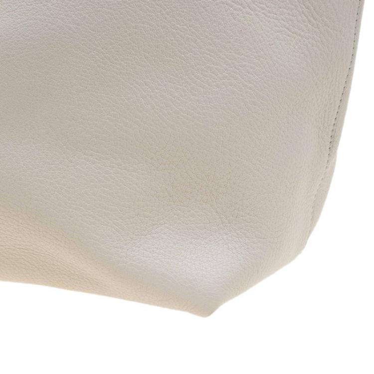 Pre Owned Salvatore Ferragamo Beige Leather Bice Tote