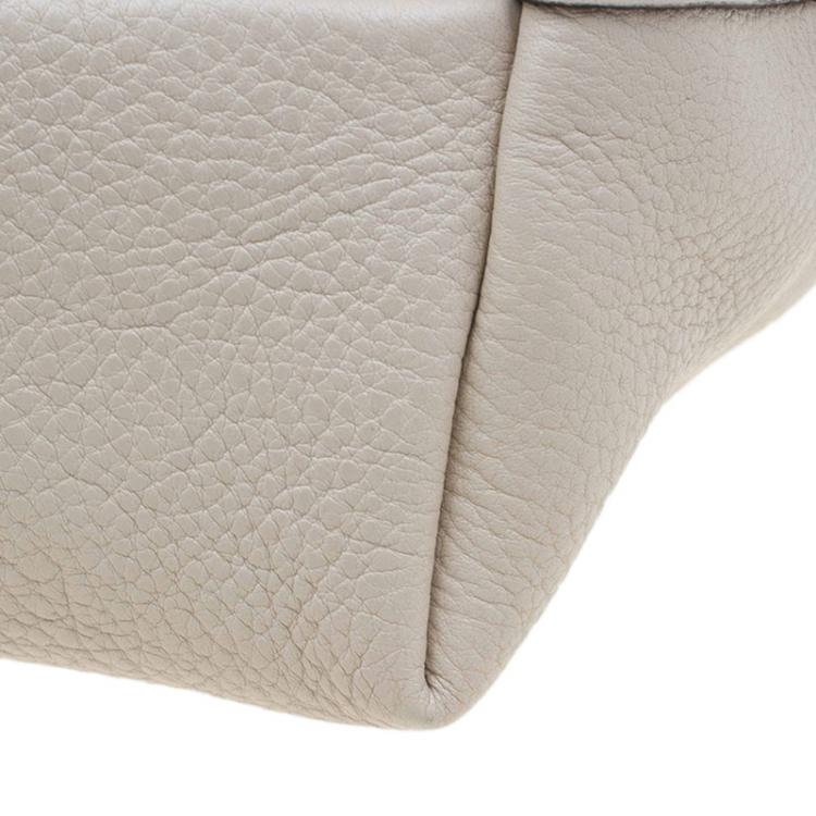 Pre Owned Salvatore Ferragamo Beige Leather Bice Tote