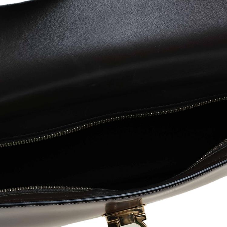 Pre Owned Salvatore Ferragamo Tri Color Glazed Leather Large Sofia Satchel 