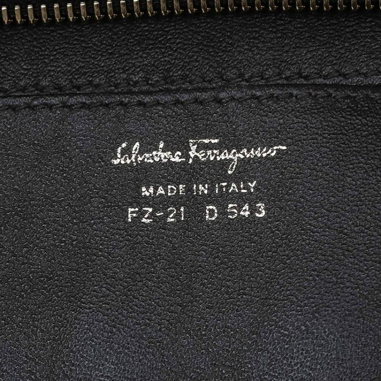 Pre Owned Salvatore Ferragamo Tri Color Glazed Leather Large Sofia Satchel 