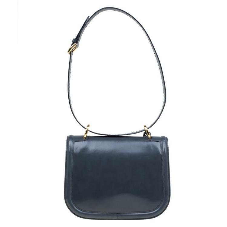 Pre Owned Salvatore Ferragamo Grey Patent Leather Jody Shoulder Bag