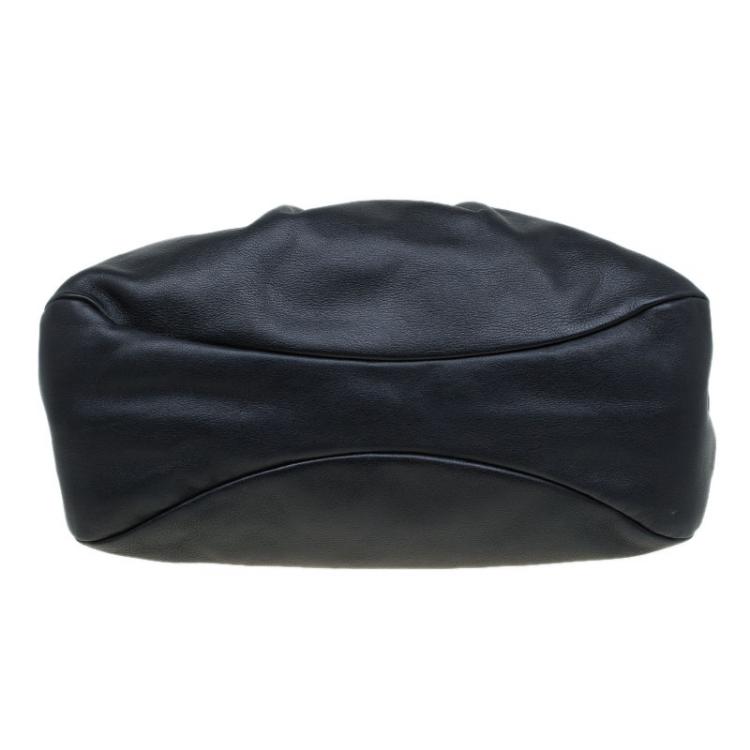 Pre Owned Salvatore Ferragamo Black Leather Miss Vara Tote