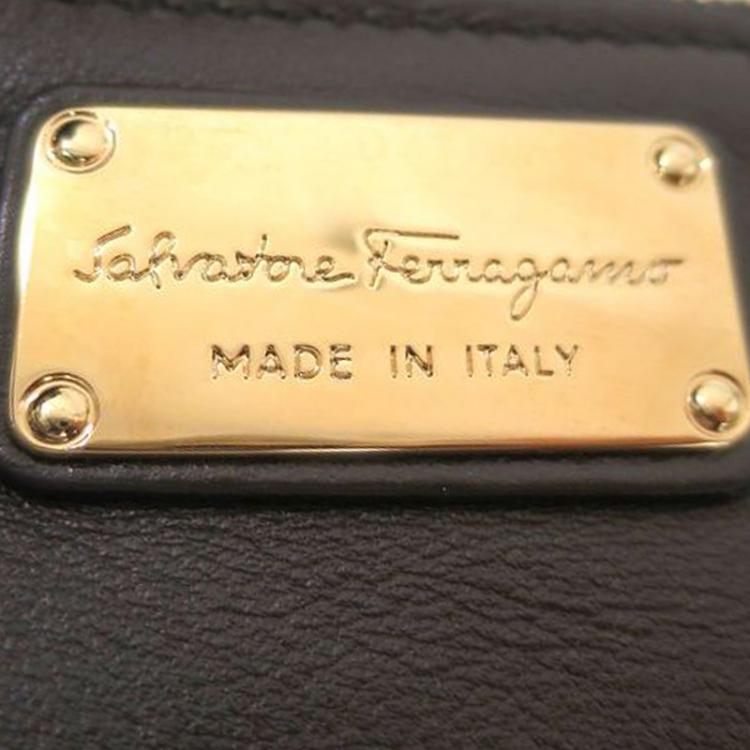 Pre Owned Salvatore Ferragamo Dark Brown Mouton/Leather Sookie Tote