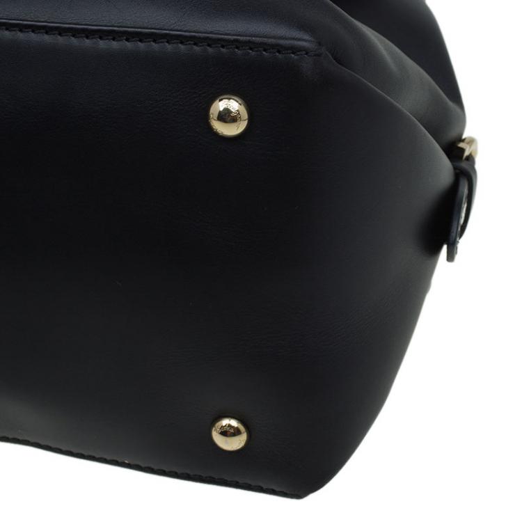 Pre Owned Salvatore Ferragamo Black Leather Fiamma Tote