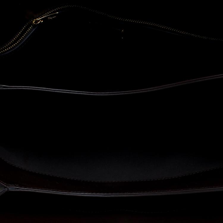 Pre Owned Salvatore Ferragamo Cacao Leather Enny Shoulder Bag