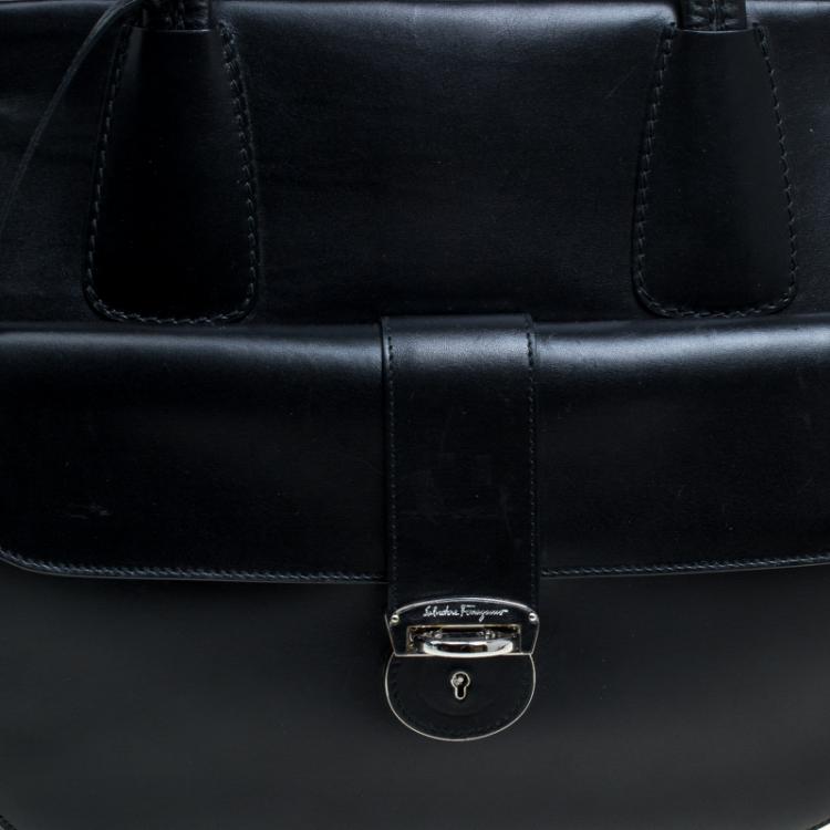 مملوكة مسبقًا Salvatore Ferragamo Black Leather Mardea Tote