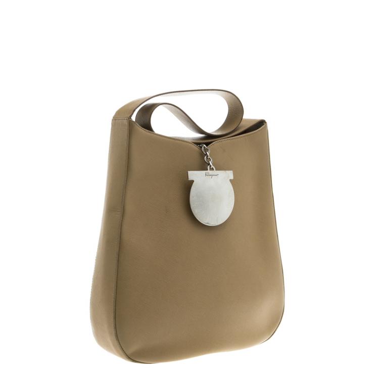 Pre Owned Salvatore Ferragamo Brown Leather Hobo