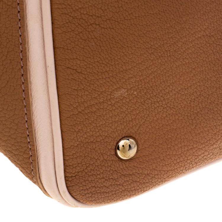 Pre Owned Salvatore Ferragamo Beige Leather Satchel