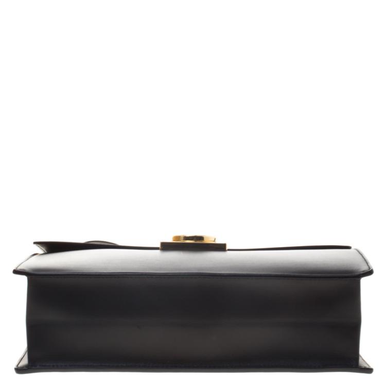 Pre Owned Salvatore Ferragamo Black Leather Gancio Lock Shoulder Bag