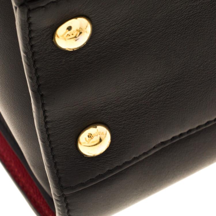 Pre Owned Salvatore Ferragamo Black Leather Dual Compartment Tote