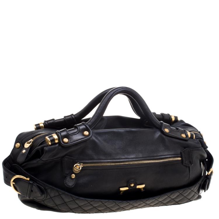 Pre Owned Salvatore Ferragamo Black Leather Satchel