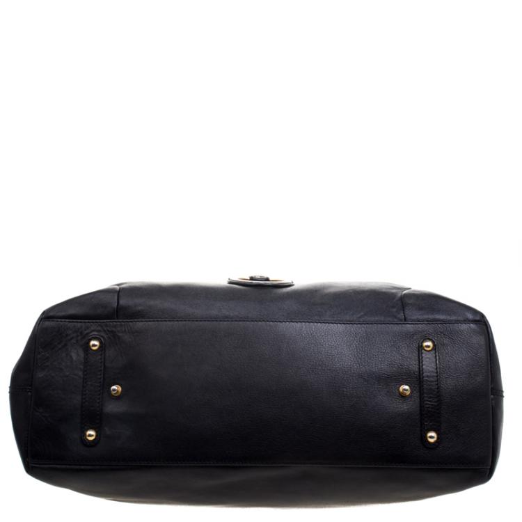 Pre Owned Salvatore Ferragamo Black Leather Satchel