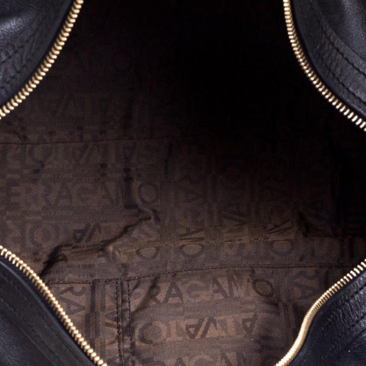 Pre Owned Salvatore Ferragamo Black Leather Satchel