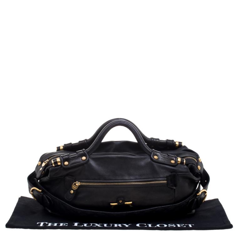Pre Owned Salvatore Ferragamo Black Leather Satchel