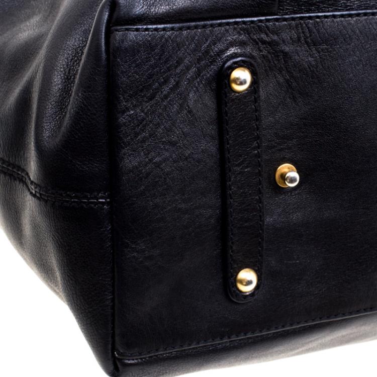 Pre Owned Salvatore Ferragamo Black Leather Satchel
