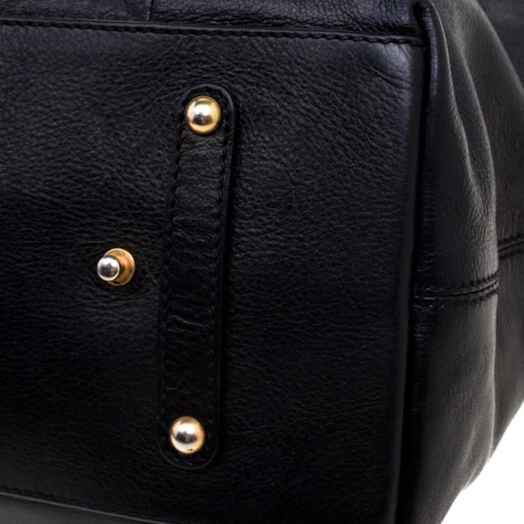 Pre Owned Salvatore Ferragamo Black Leather Satchel