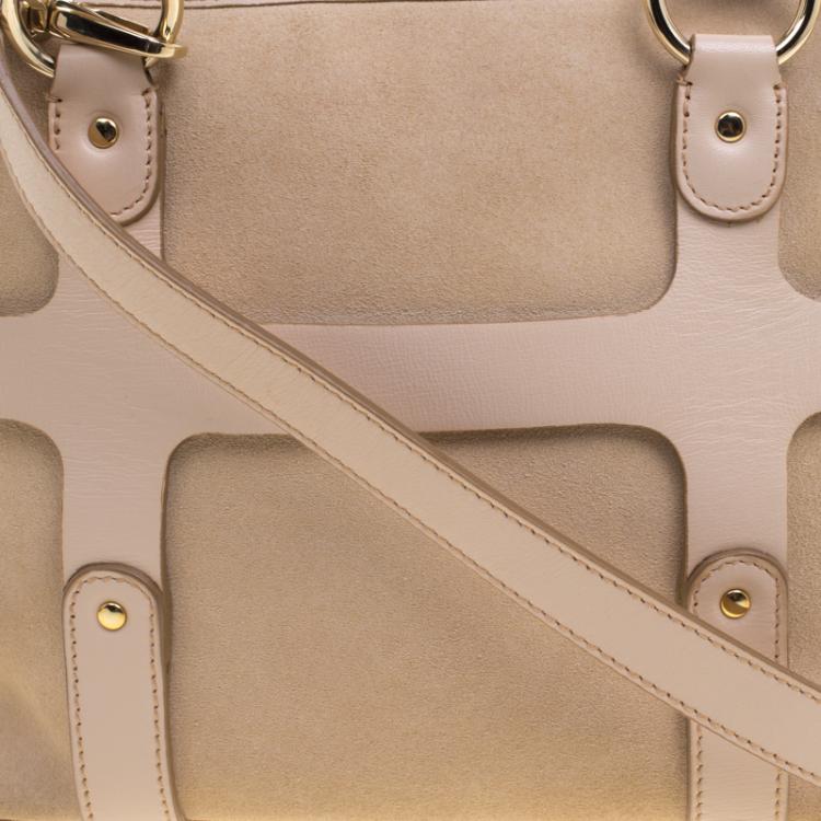 مملوكة مسبقًا Salvatore Ferragamo Beige Suede and Leather Mini Shopper Tote