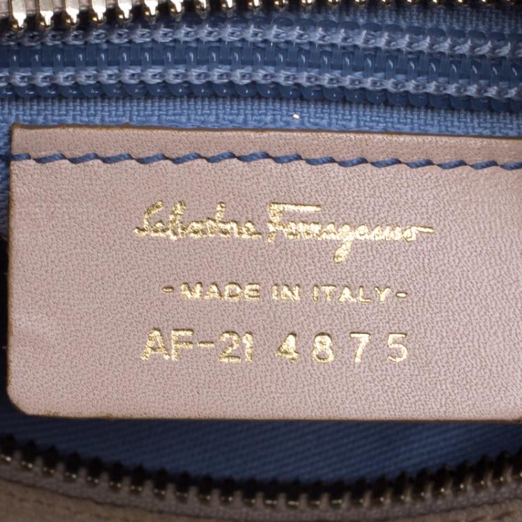 مملوكة مسبقًا Salvatore Ferragamo Beige Suede and Leather Mini Shopper Tote