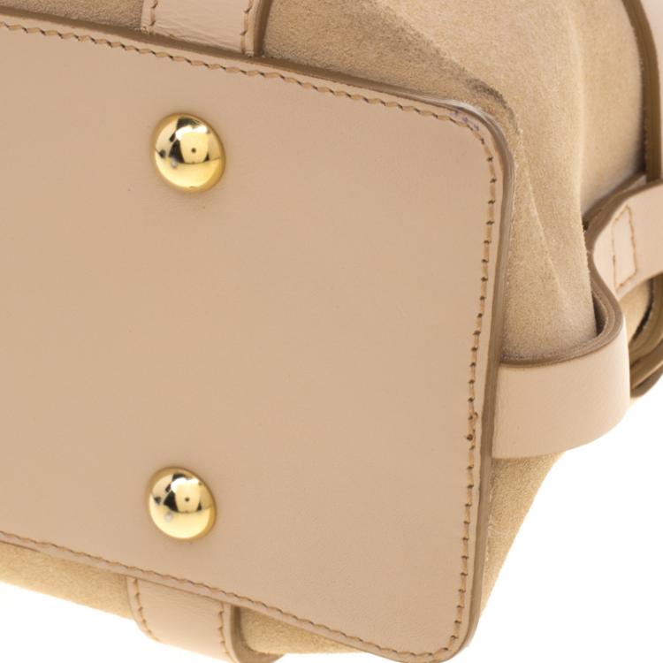 مملوكة مسبقًا Salvatore Ferragamo Beige Suede and Leather Mini Shopper Tote