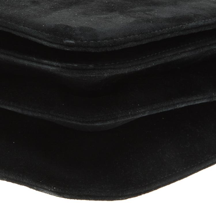 Pre Owned Salvatore Ferragamo Black Suede Shoulder Bag