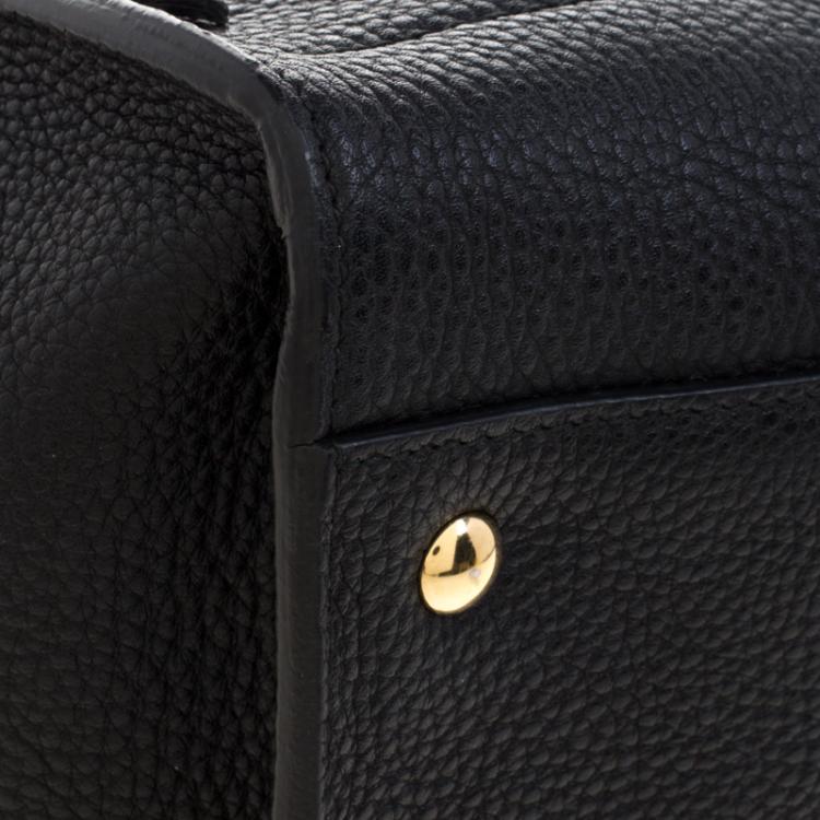 Pre Owned Salvatore Ferragamo Black Leather Medium Amy Tote