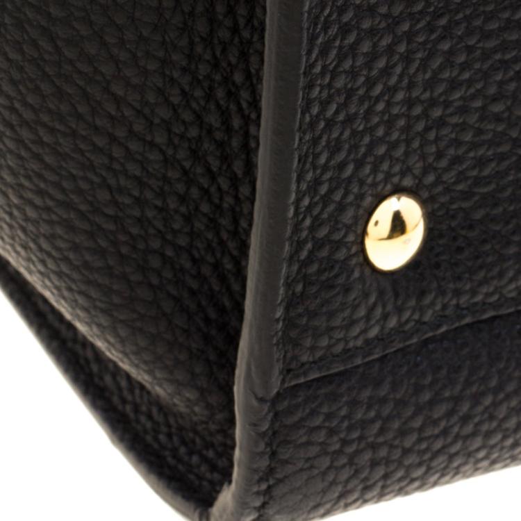 Pre Owned Salvatore Ferragamo Black Leather Medium Amy Tote