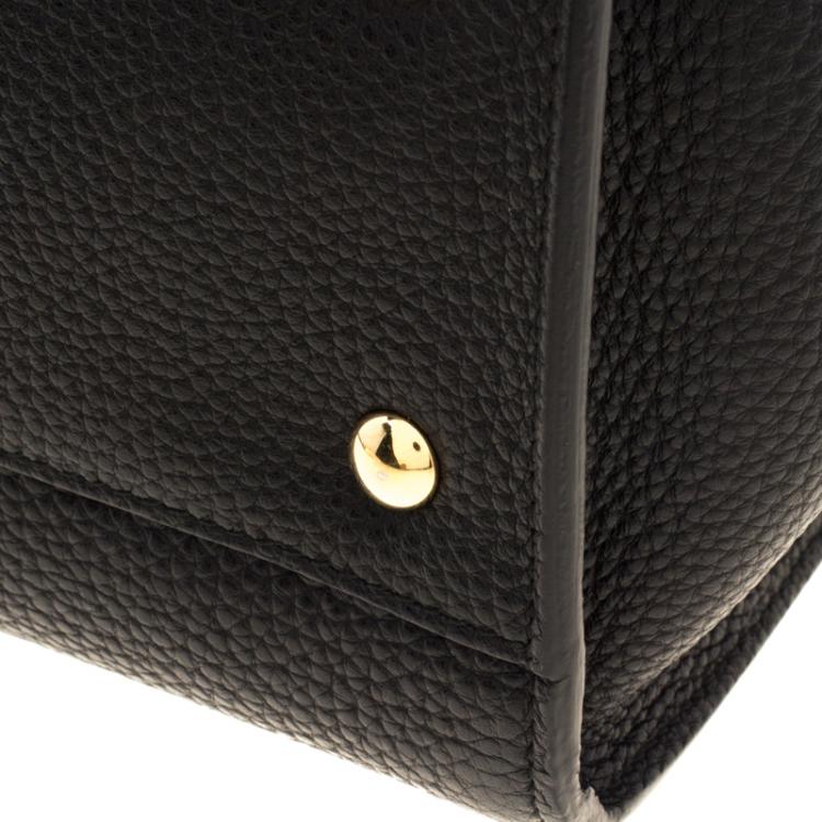 Pre Owned Salvatore Ferragamo Black Leather Medium Amy Tote