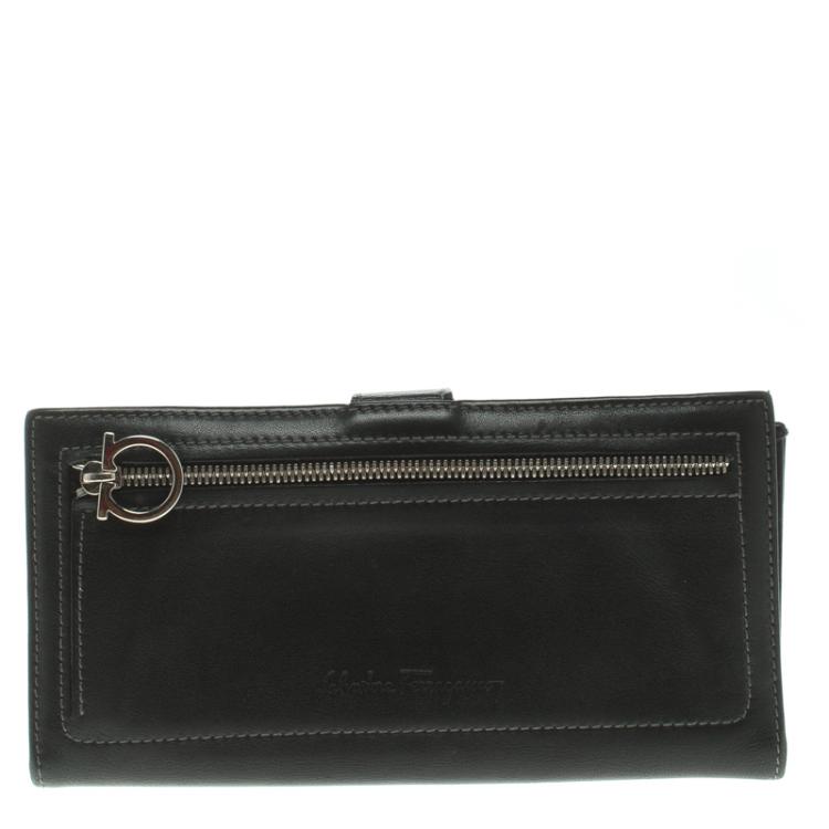 Pre Owned Salvatore Ferragamo Leather Continental Wallet