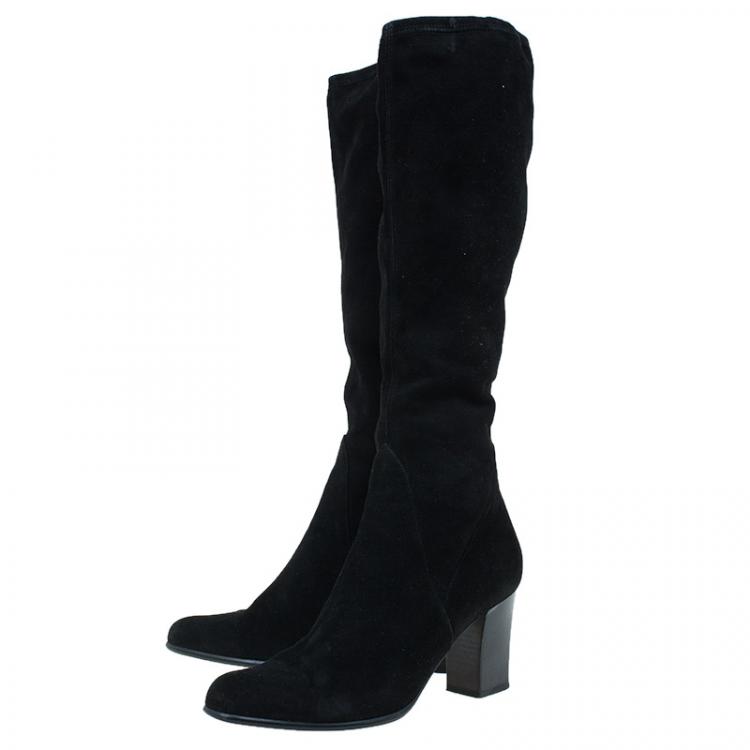 مملوكة مسبقًا Salvatore Ferragamo Black Suede Knee Boots Size 40