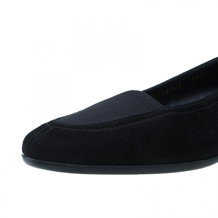 Pre Owned Salvatore Ferragamo Black Suede Pumps Size 39.5