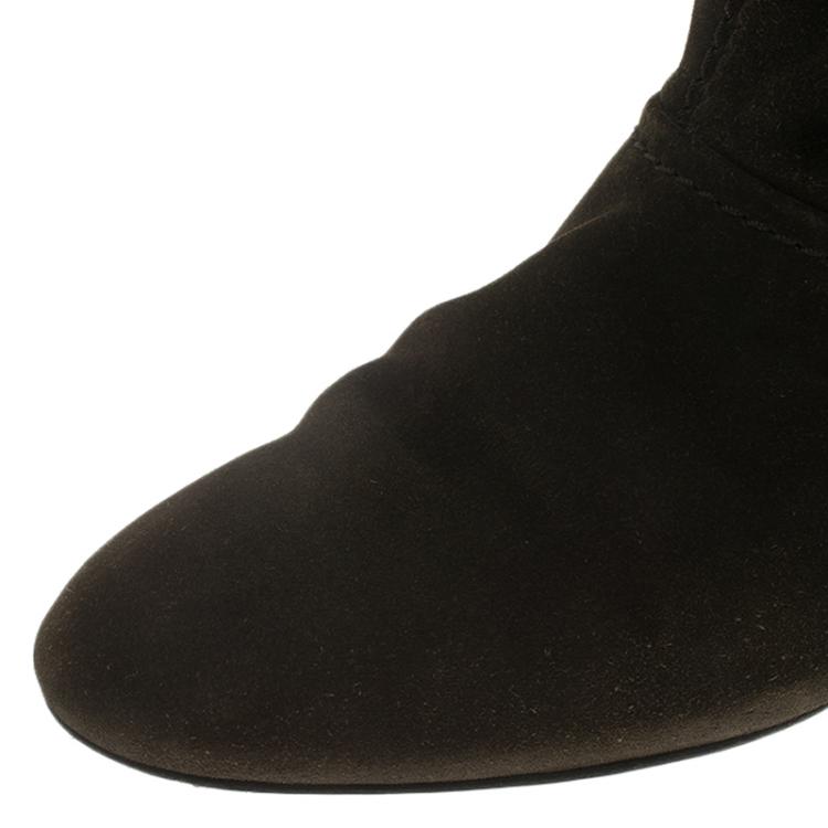 Pre Owned Salvatore Ferragamo Brown Suede 'My Sweet' Boots Size 38