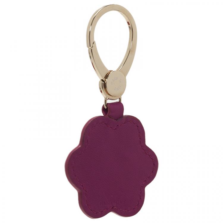 Pre Owned Salvatore Ferragamo Pink Leather Flower Bag Charm