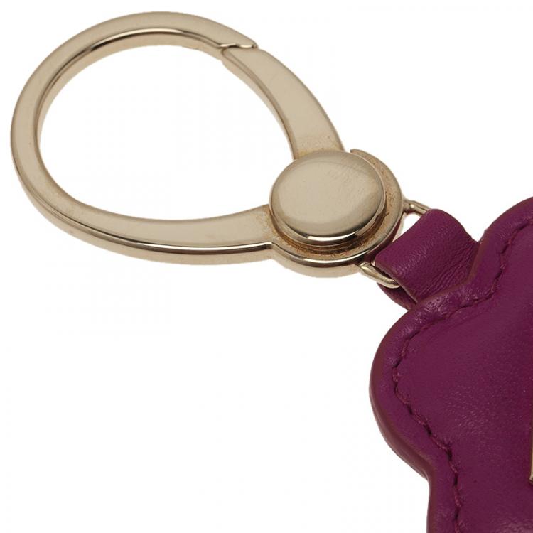 Pre Owned Salvatore Ferragamo Pink Leather Flower Bag Charm