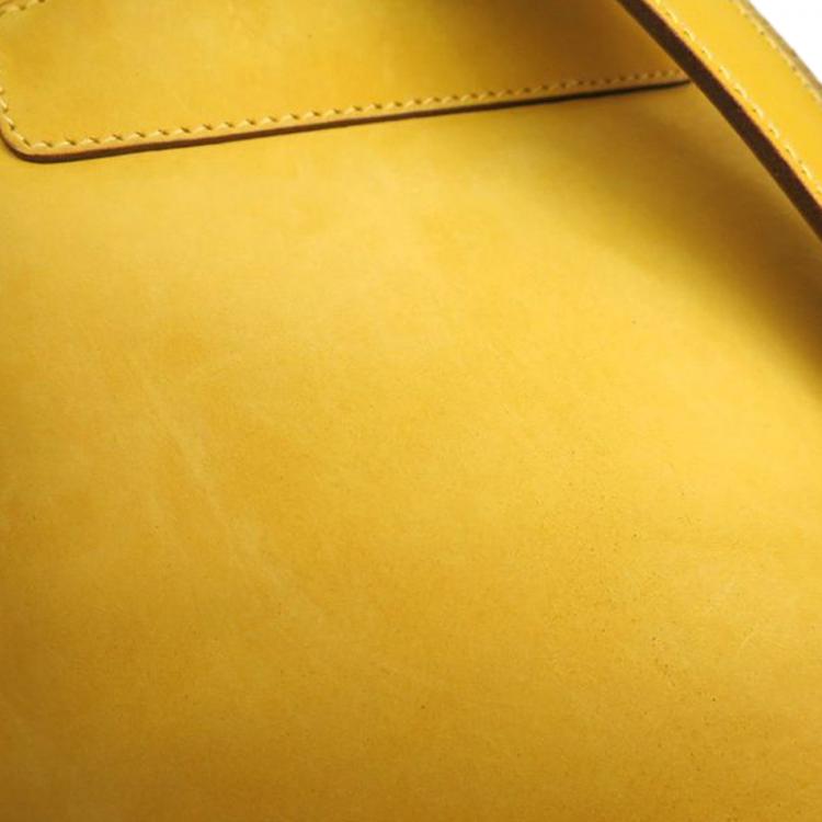 Pre Owned Salvatore Ferragamo Yellow Suede Gancini Backpack