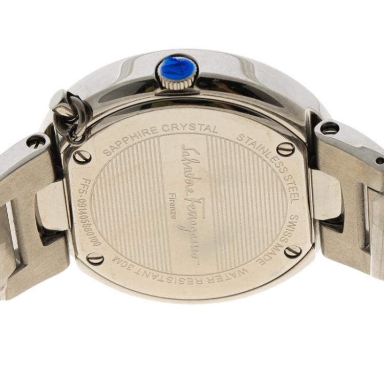 Pre Owned Salvatore Ferragamo Cream Stainless Steel Gancino FF5010013 Women's Wristwatch 36MM