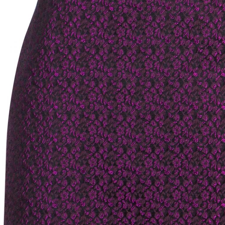 Pre Owned See by Chloe Purple Jacquard Dress L