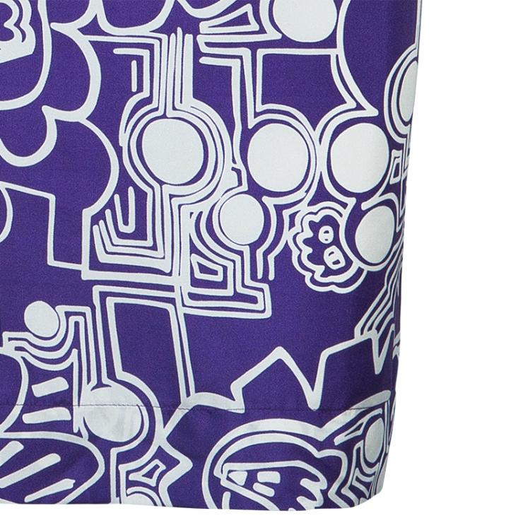 Pre Owned See by Chloe Purple Abstract Print Dress M