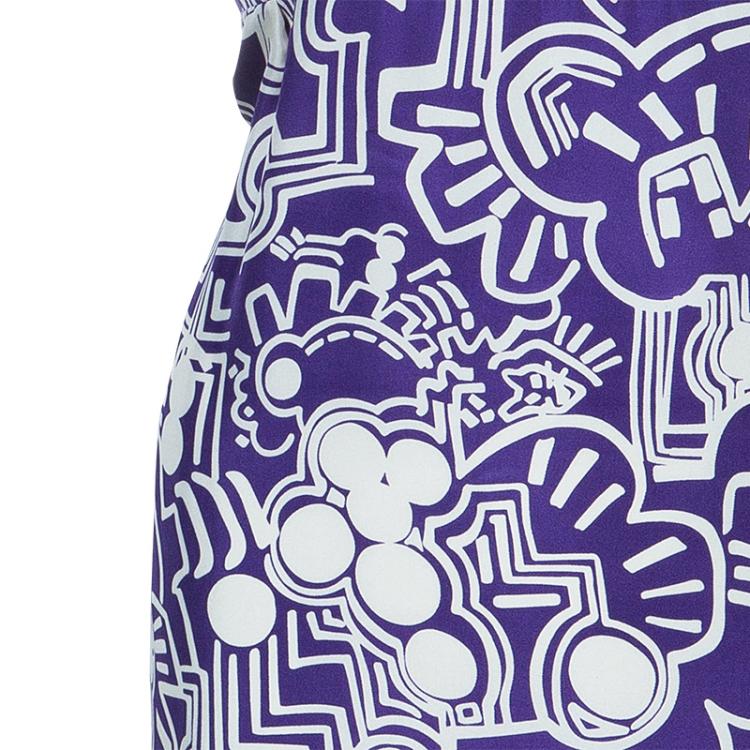 Pre Owned See by Chloe Purple Abstract Print Dress M