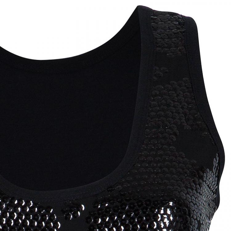 Pre Owned See by Chloe Black Sequin Tank Dress M