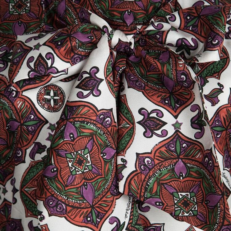 Pre Owned See By Chloe Printed Silk Front Tie Detail Sleeveless Dress M