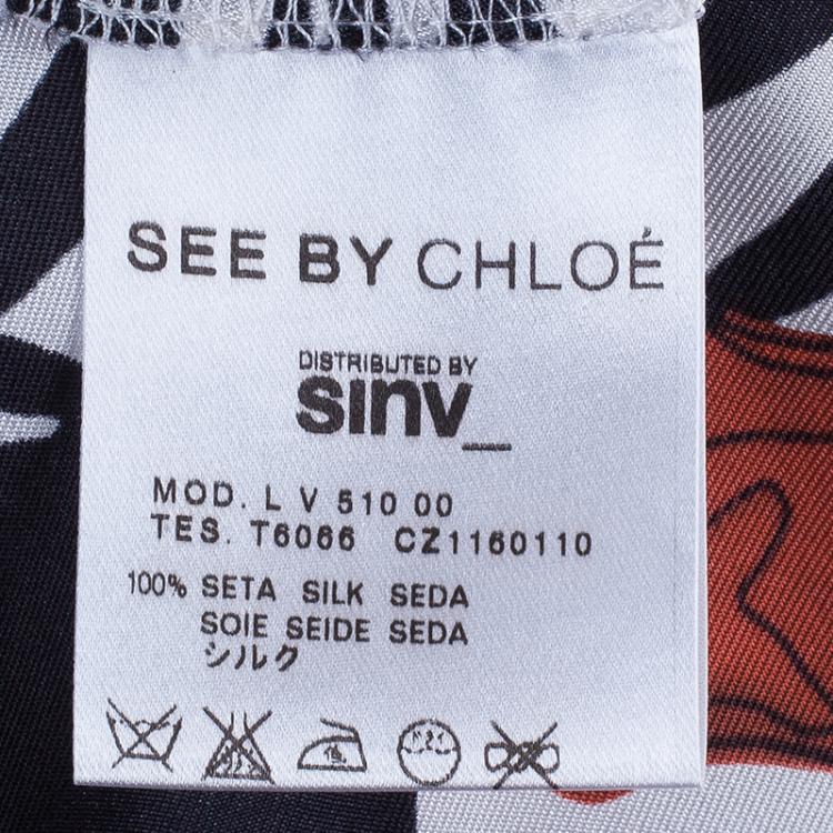 Pre Owned See by Chloe Floral Print Silk Dress S
