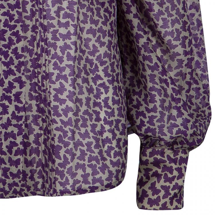 Pre Owned See by Chloe Purple Printed Chiffon Top M